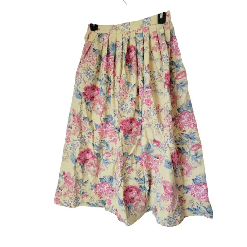Vintage Women's Cambridge Dry Goods Floral Country Chic Skirt 4 - Picture 2 of 4